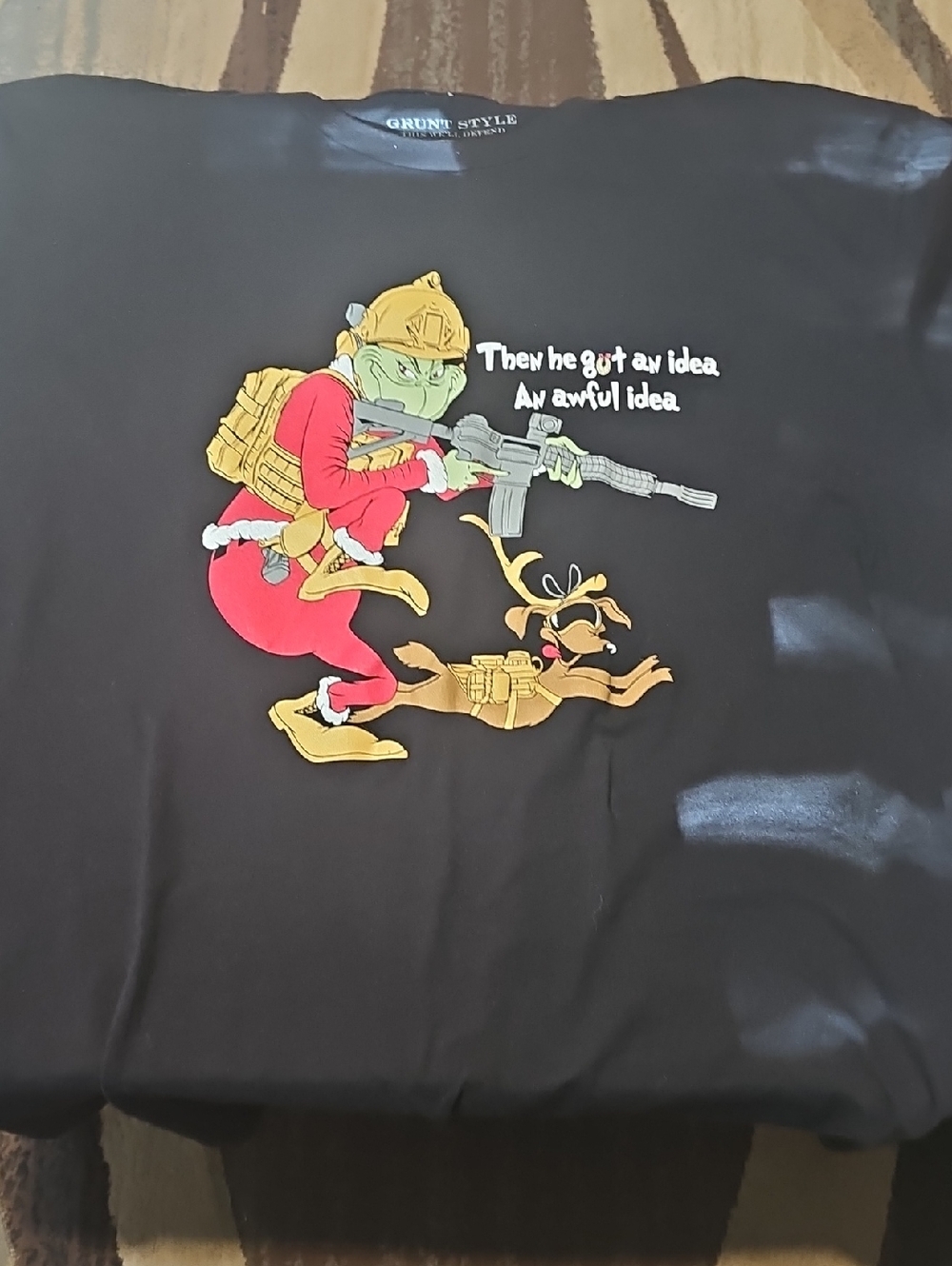 Grunt Style Graphic Grinch Tee with Tactical Illustration